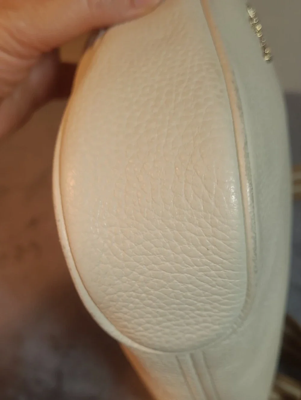 Kate Spade Rosie Crossbody Parchment Cream Pebbled Leather Striped Strap